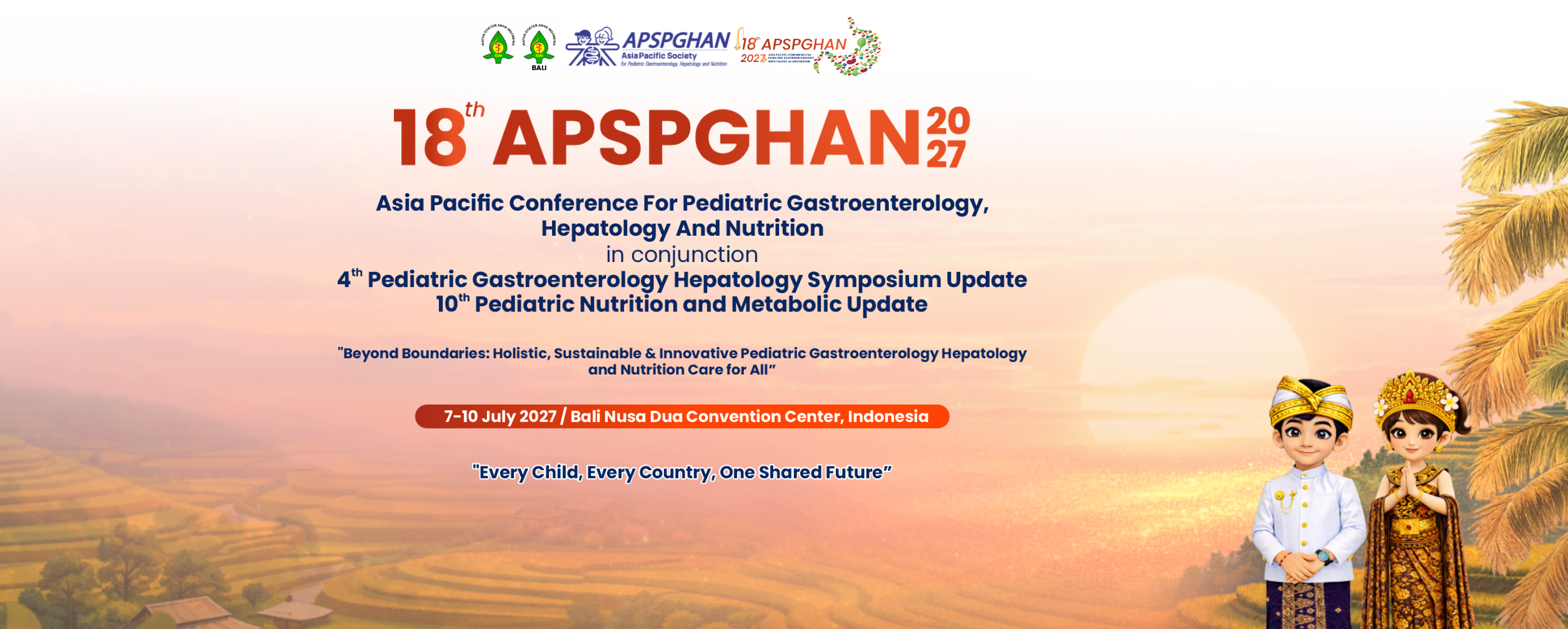18th APSPGHAN 2027 — Official conference banner