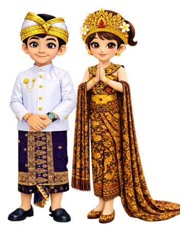 Children in traditional Balinese dress welcoming conference delegates